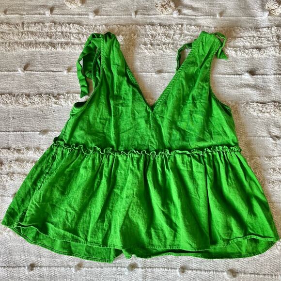 Who What Wear Green peplum linen blend Tank Top Size x-large - Picture 7 of 7